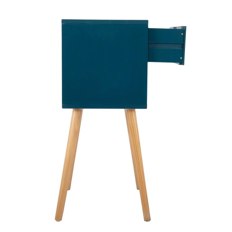 Set Of 2 Nightstand With 2 Drawers, Mid Century Wood Bedside Tables Living Rooms, Sofa Side End Table