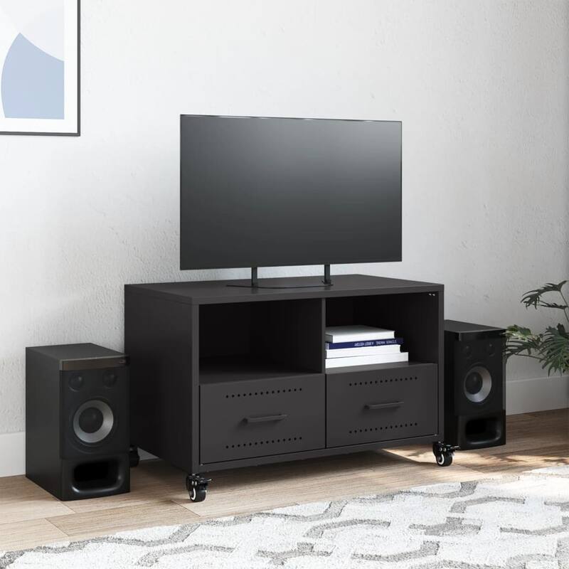 vidaXL TV Stand Sideboard Entertainment Center Media Unit Cold-rolled Steel - 15.4 x 26.8 x 17.1