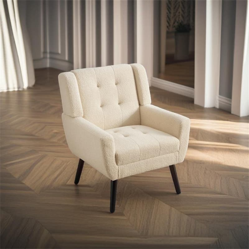 Modern Soft Teddy Material Ergonomics Accent Chair