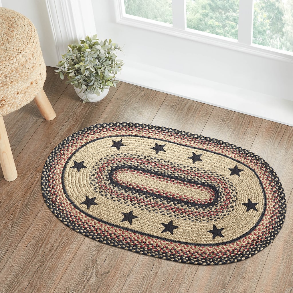 Colonial Star Jute Rug Oval w/ Pad 24x36 - 3'6"