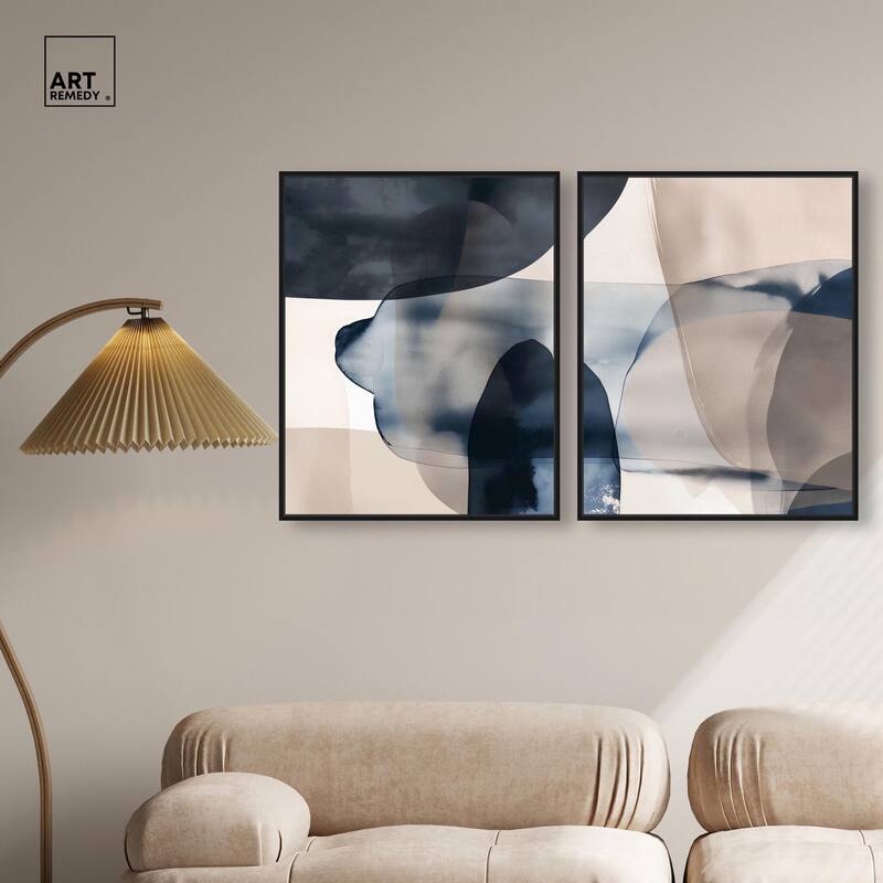 Monochrome Movement Canvas Set of 2 by Art Remedy