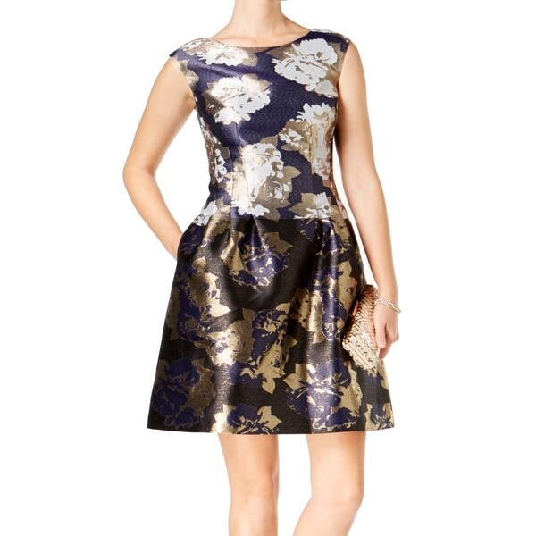 vince camuto floral a line dress