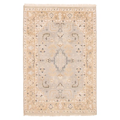 ECARPETGALLERY Hand-knotted Royal Oushak Light Grey Wool Rug - 4'0 x 6'2