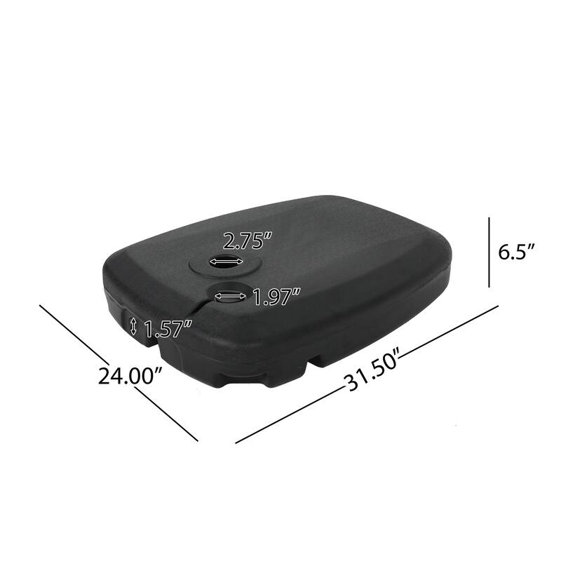 Roomfitters Siesta Outdoor Plastic Umbrella Base with Dual Counterweight Fillable Design, Dark Grey