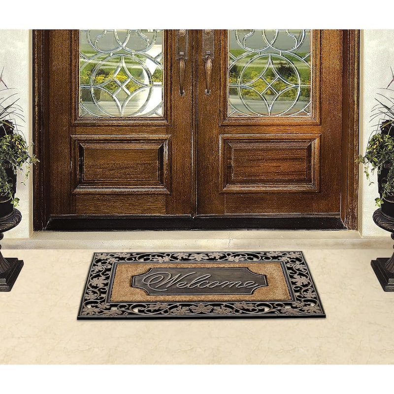 A1HC Rubber and Coir Dirt Trapper Heavy Weight Large Welcome Doormat, 23"X38"