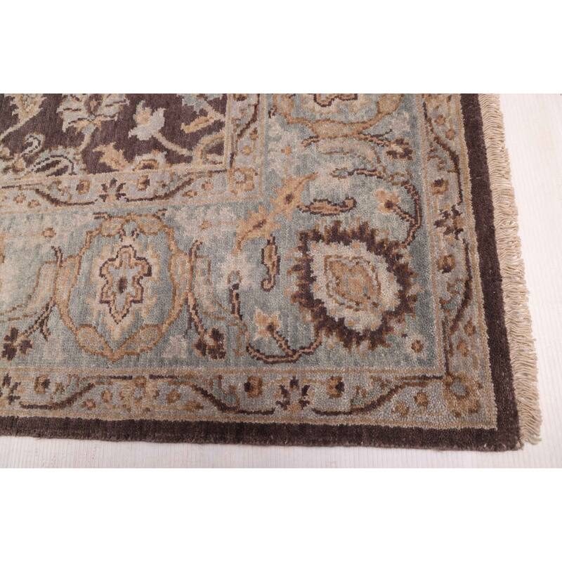 ECARPETGALLERY Hand-knotted Jamshidpour Dark Brown Wool Rug - 6'1 x 9'1