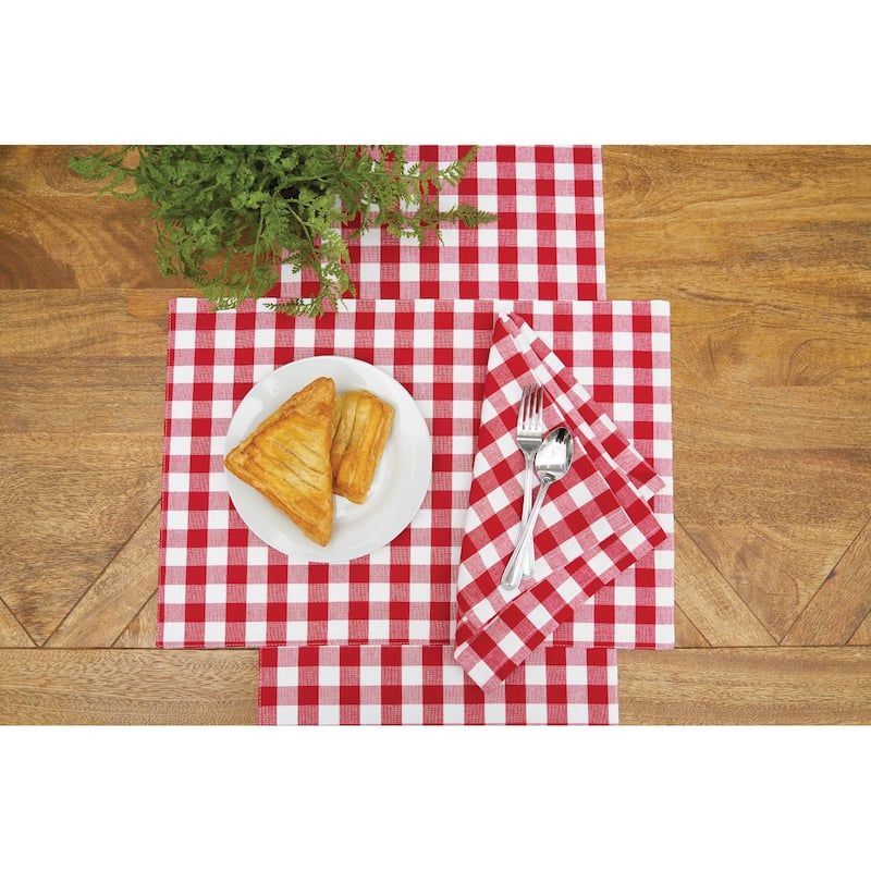Ashford Red Placemats Set of 6, 13" x 19"