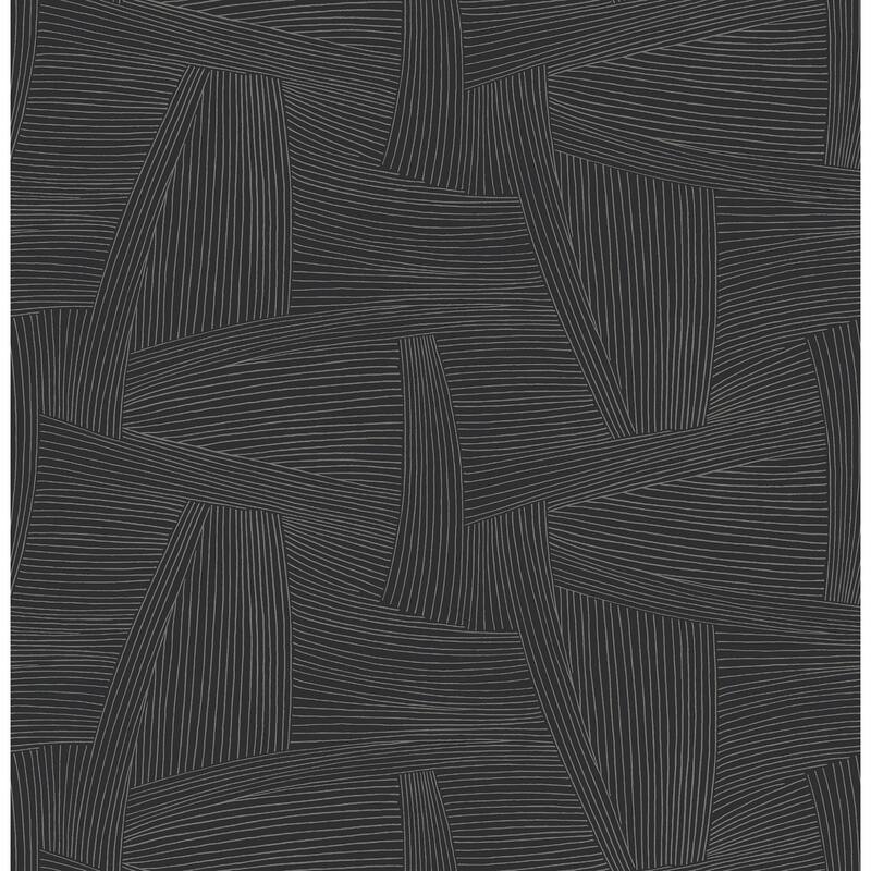A-Street Prints Reid Black Woven Geometric Wallpaper