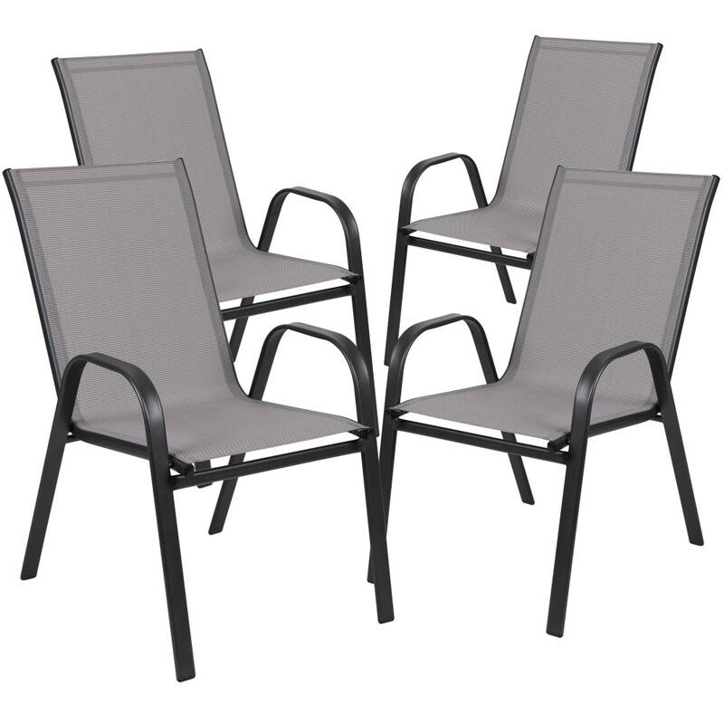 Outdoor Stacking Sling Patio Chairs (Set of 4)