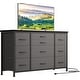 preview thumbnail 18 of 42, 55 Inch TV Stand 10 Drawer TV Dresser with Charging Station Grey