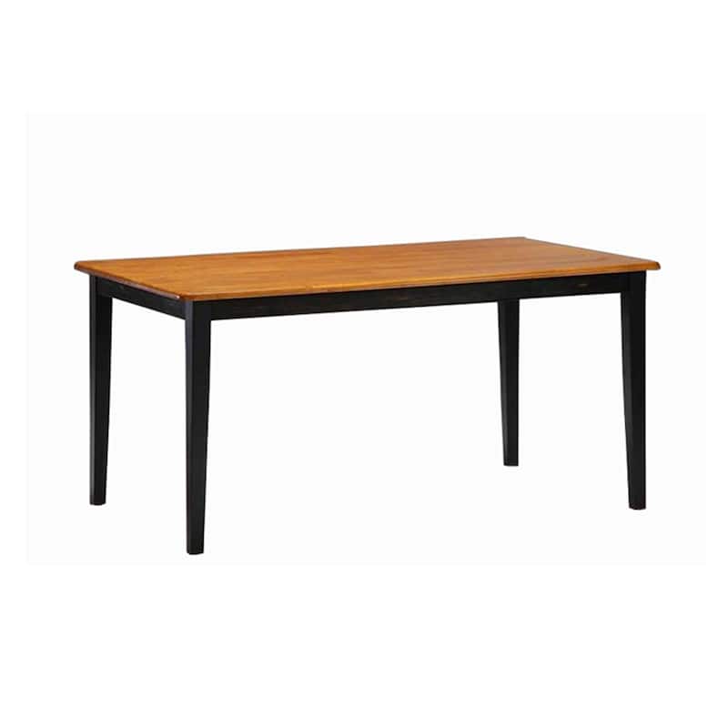 Nova 60 Inch Rectangular Dining Table, Tapered Legs, Rich Oak Brown and Black