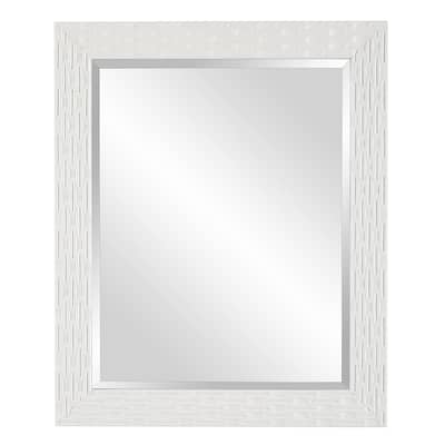 Porch & Den Soft White Textured Beveled Wall Mirror by Grace Feyock