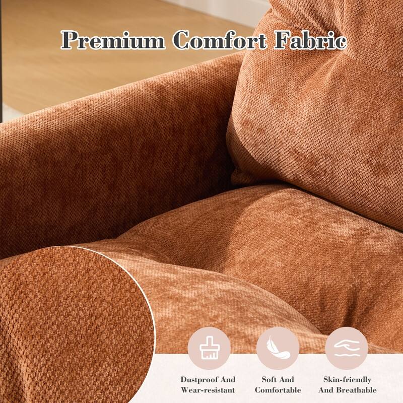 36.22" Chenille Upholstered Single Swivel Chair