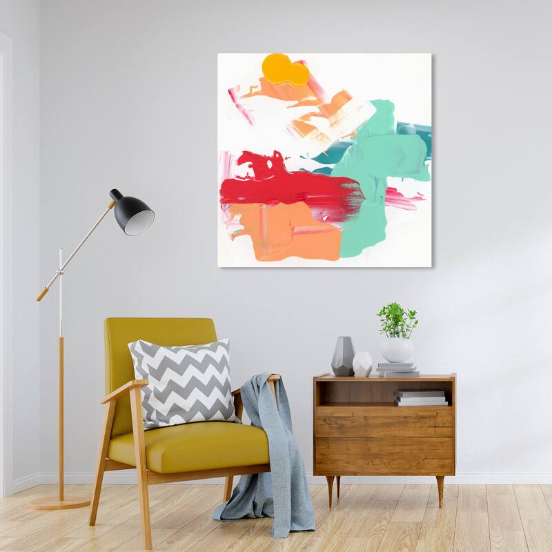 Wynwood Studio Canvas Abstract Color Theory Green and Metallic Green Modern & Contemporary Wall Art Canvas Print - 30 x 30