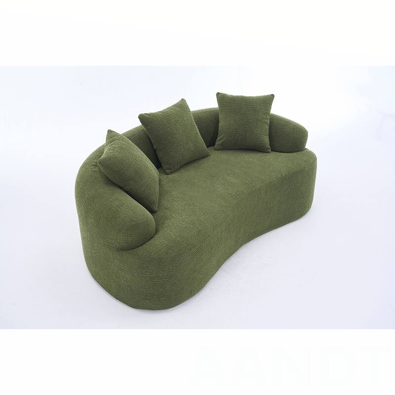 Chenille Fabric Loveseat Sofa