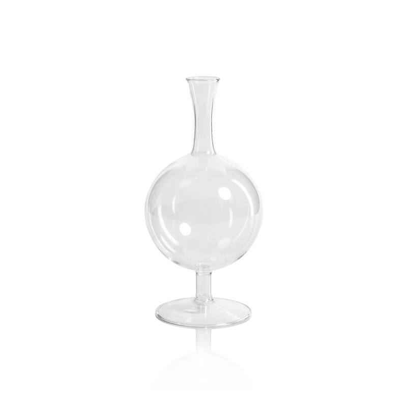 Lillee Glass Footed Vases, Set of 2 - 3" x 7.25"