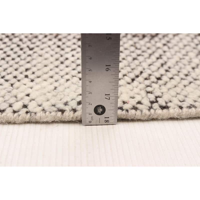 ECARPETGALLERY Hand-knotted Tangier Light Grey Wool Rug - 5'3 x 7'9