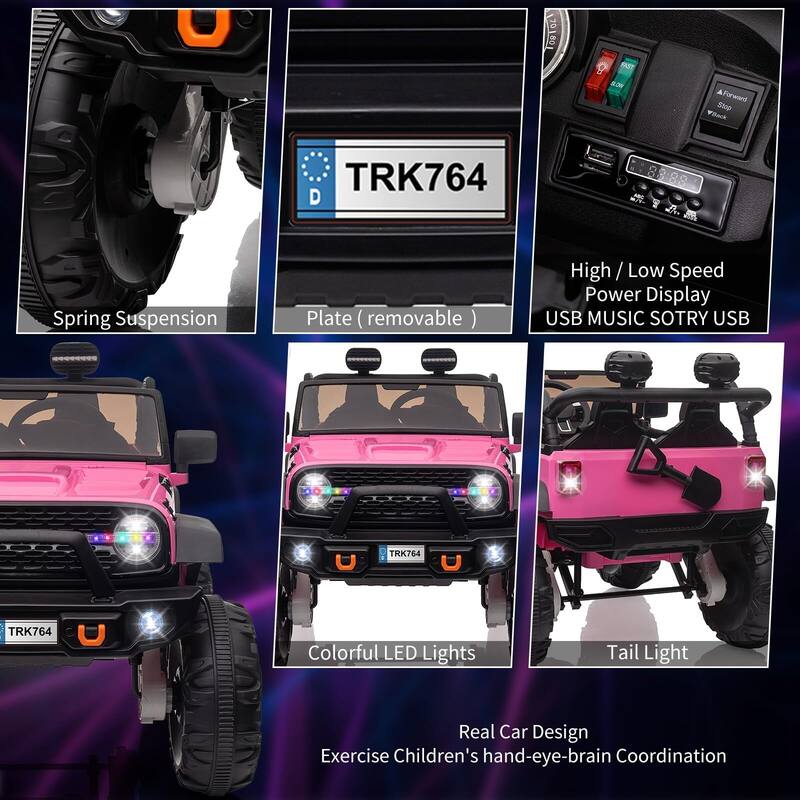 2 Seats 24V Kids Ride on Truck with Remote Control