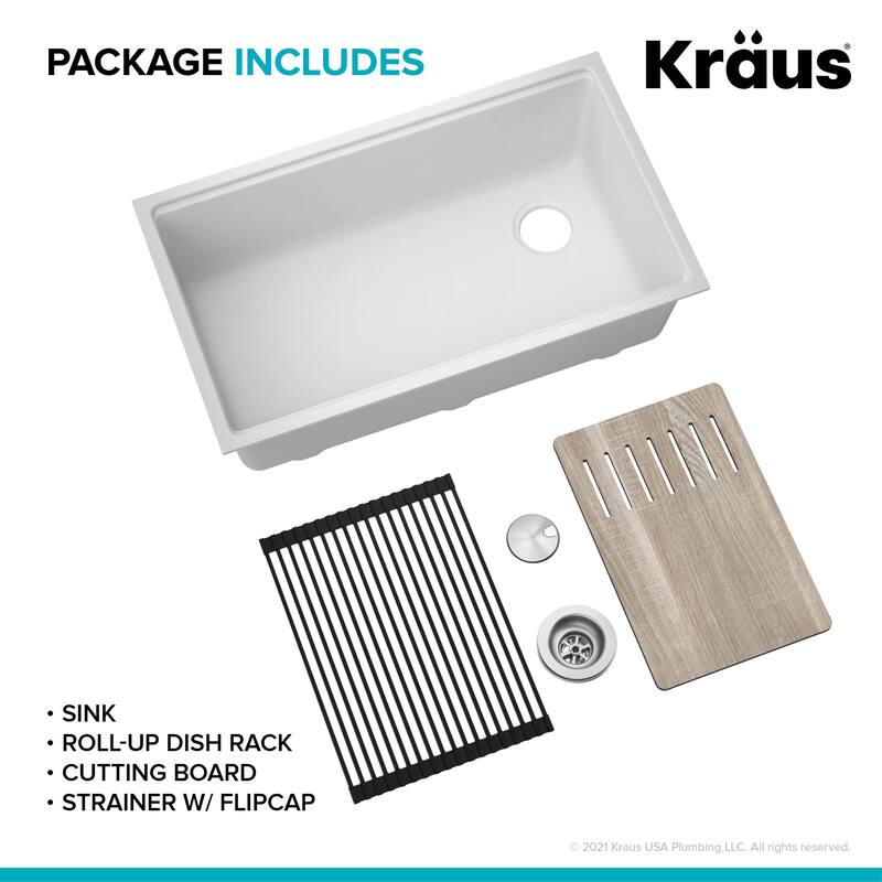 KRAUS Bellucci Workstation Undermount Granite Composite Kitchen Sink