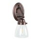 preview thumbnail 1 of 2, 1 Light Vanity Wall Lighting - 5.5L x 6.25W x 13.5H in.