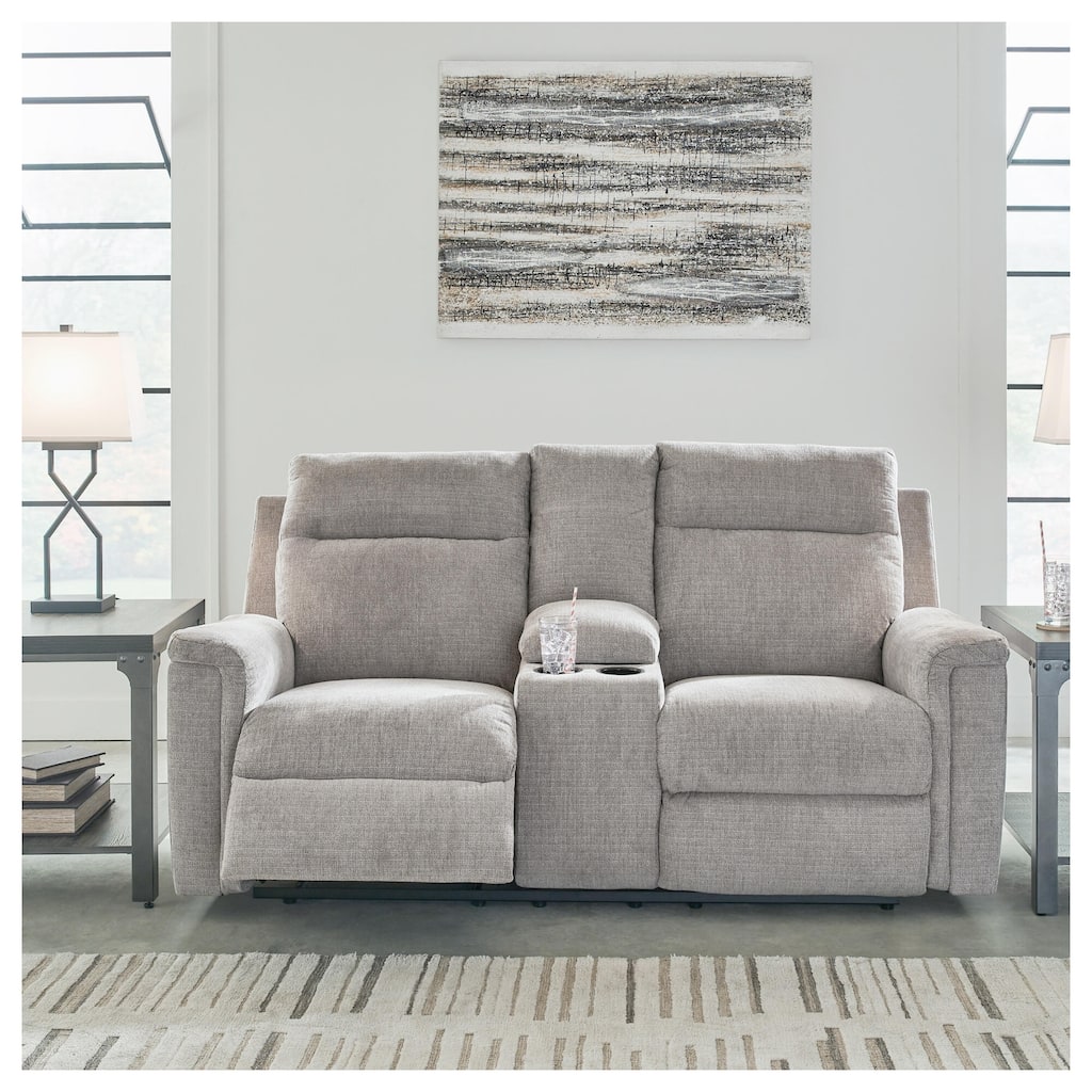 Signature Design by Ashley Barnsana Power Reclining Loveseat with Console