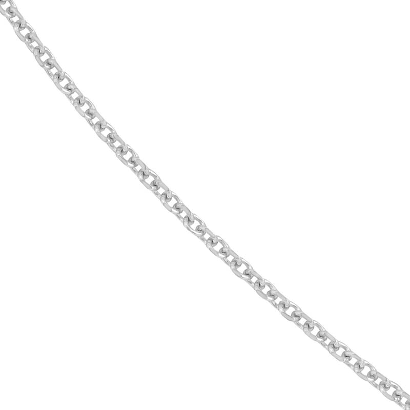 Curata 14k White Gold 1.8mm Diamond Cut Open Cable Chain Necklace (Lobster)