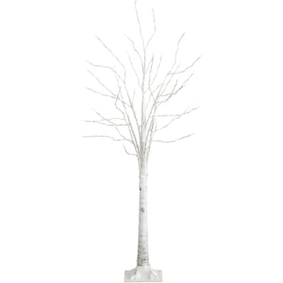 5ft. Pre-Lit Artificial White Birch Tree with 240 Warm White LED Lights - Bright Seasonal Holiday X-Mas Display