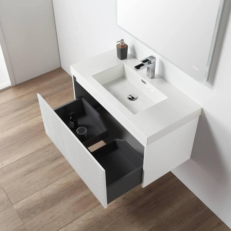 Blossom Positano 36" Floating Vanity with Sink & Side Cabinet