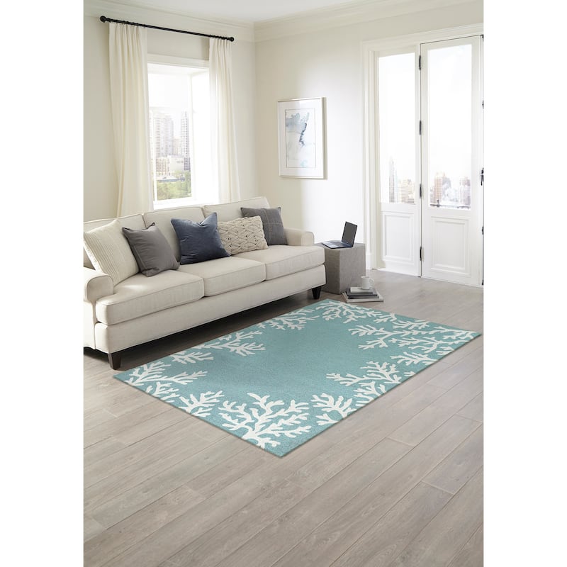 Liora Manne Capri Coral Border Indoor/Outdoor Rug