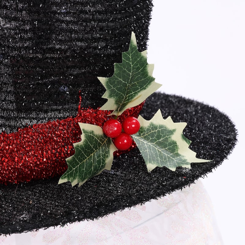 Snowman with Gift Lighted Winter Holiday Yard Decoration - White