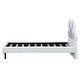 preview thumbnail 7 of 9, Twin Size Upholstered Platform Bed With Paw Shaped Headboard And Led