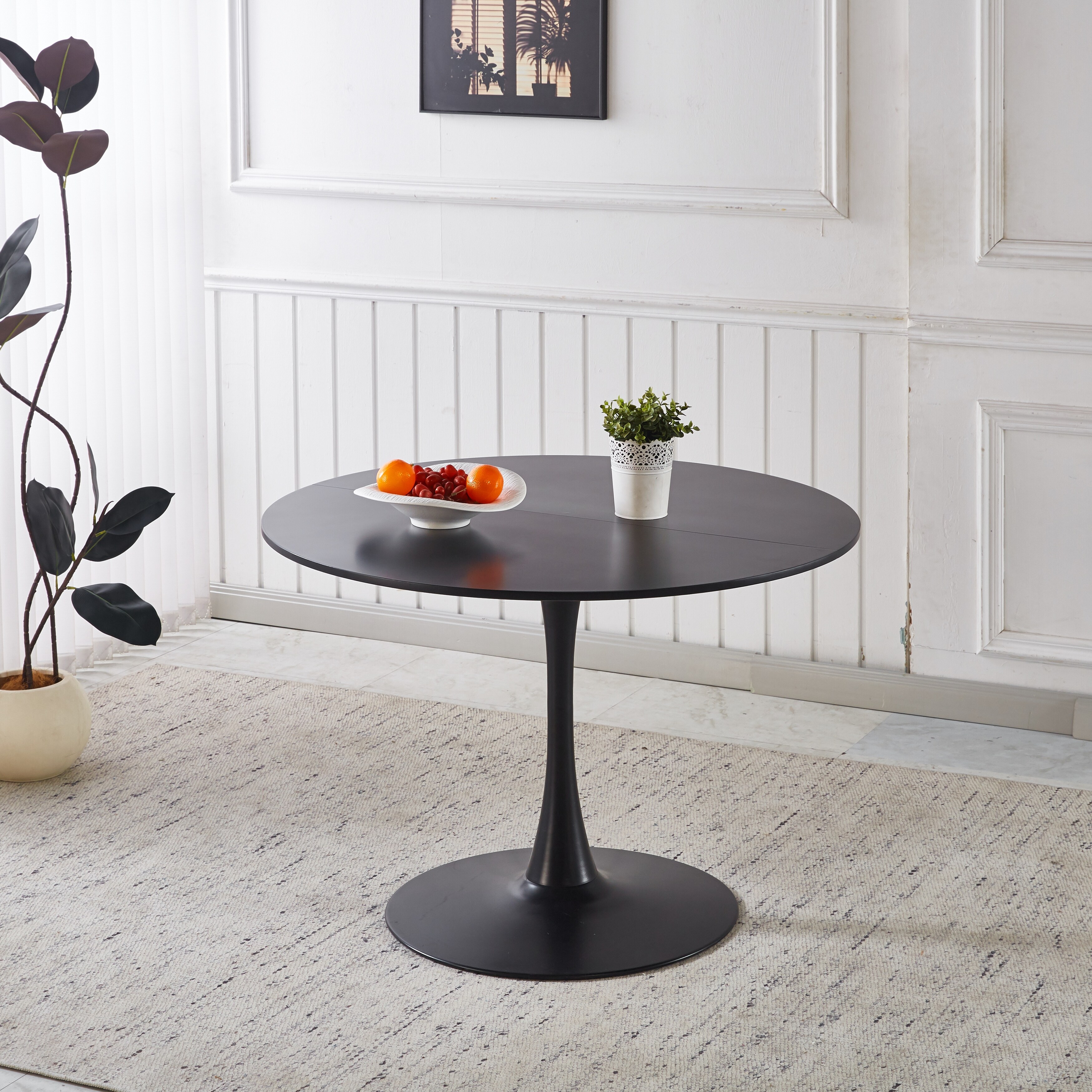 42.1"Tulip Table, Mid-century Dining Table for 4-6 People - Round MDF Table Top, Pedestal Dining Table, End Table