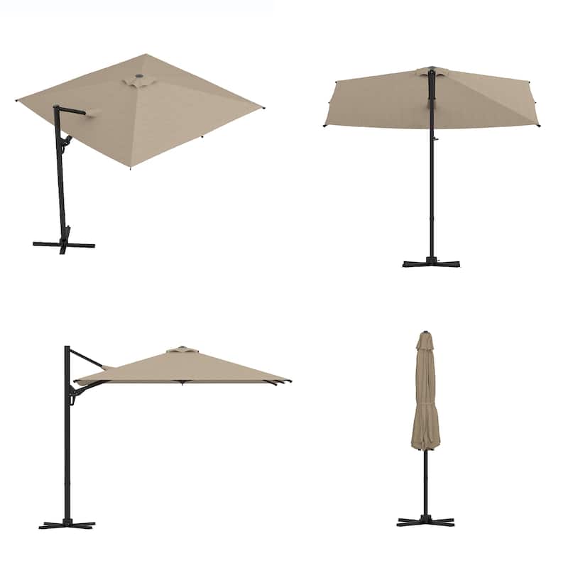 9.5 Ft Outdoor Cantilever Umbrella Quality Materials & User - friendly Features(Cross Stand Only)
