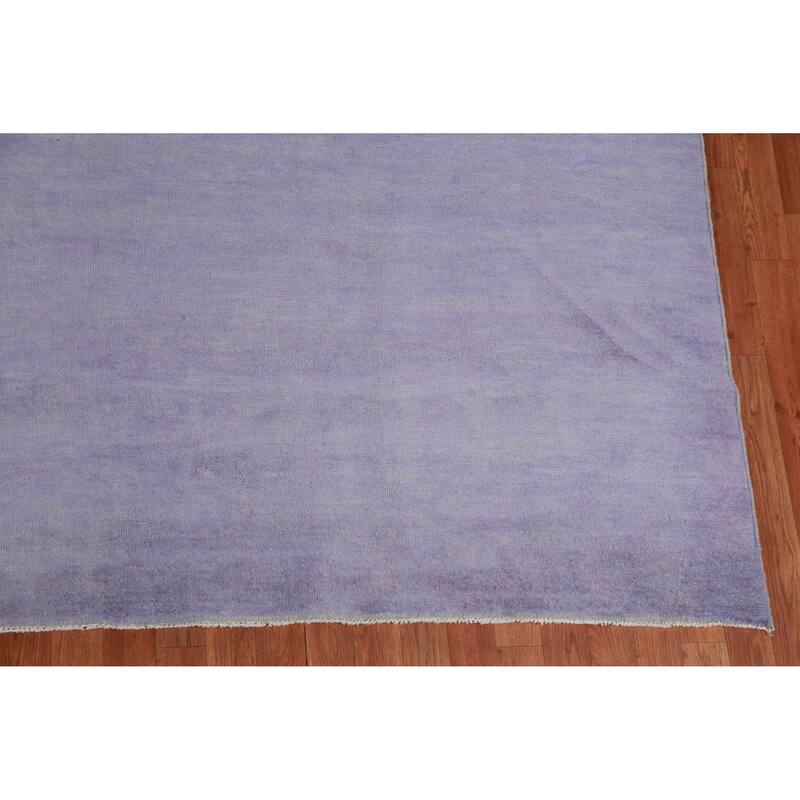 Hand Knotted Oriental 100% Wool Carpet Modern Solid Purples Gabbeh Area Rug - 12' 8'' X 10' 0''