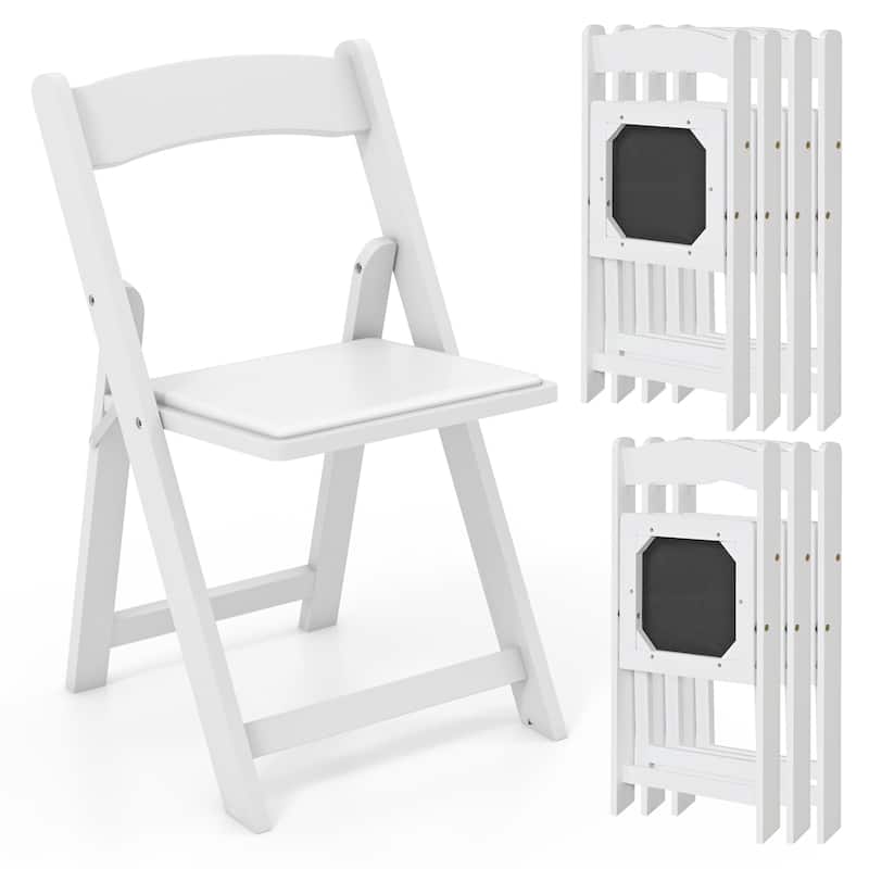 Gymax Set of 4 Dining Chairs w/ Rubber Wood Legs & Padded Seat for