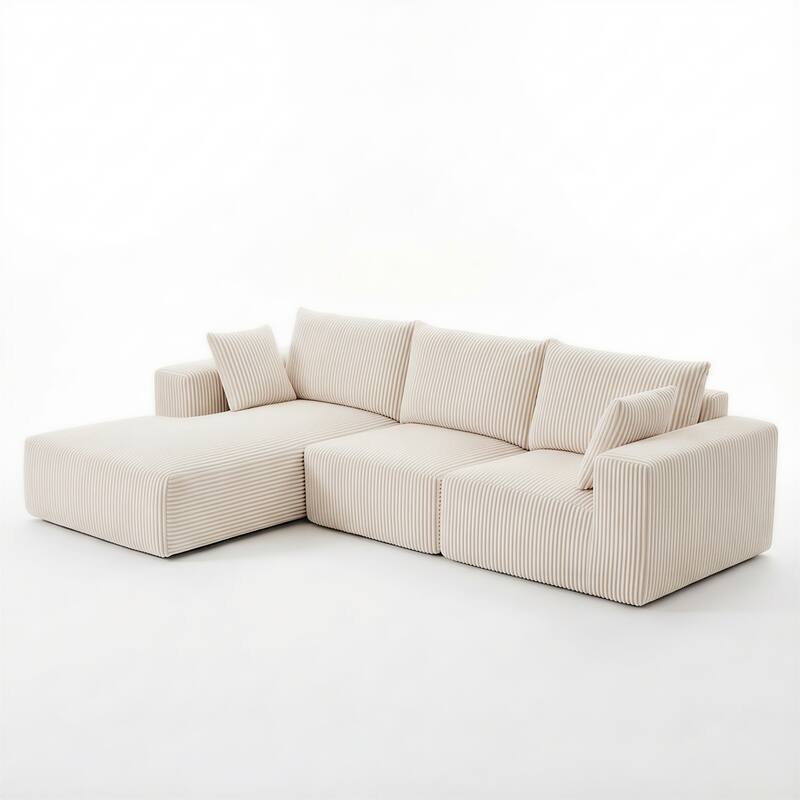 Modular Sectional Sofa, Cloud L-Shaped Couch with Deep Seats and Chaise, Upholstered Boneless Modular Couch