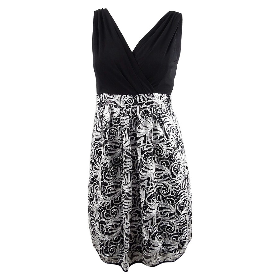 r&m richards black and white dress