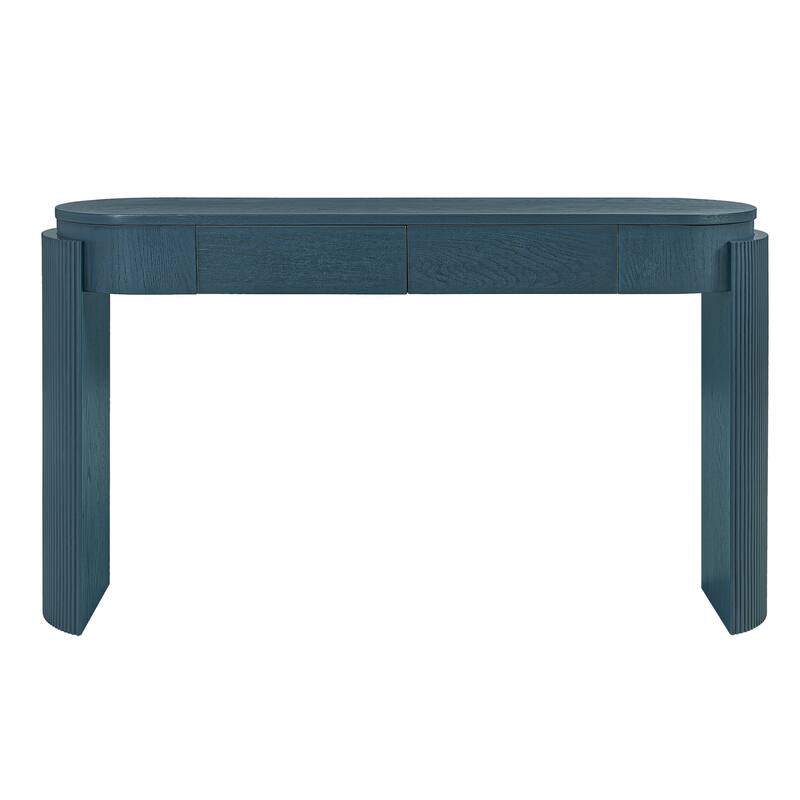Console Table with Oval Top and 2 Drawers