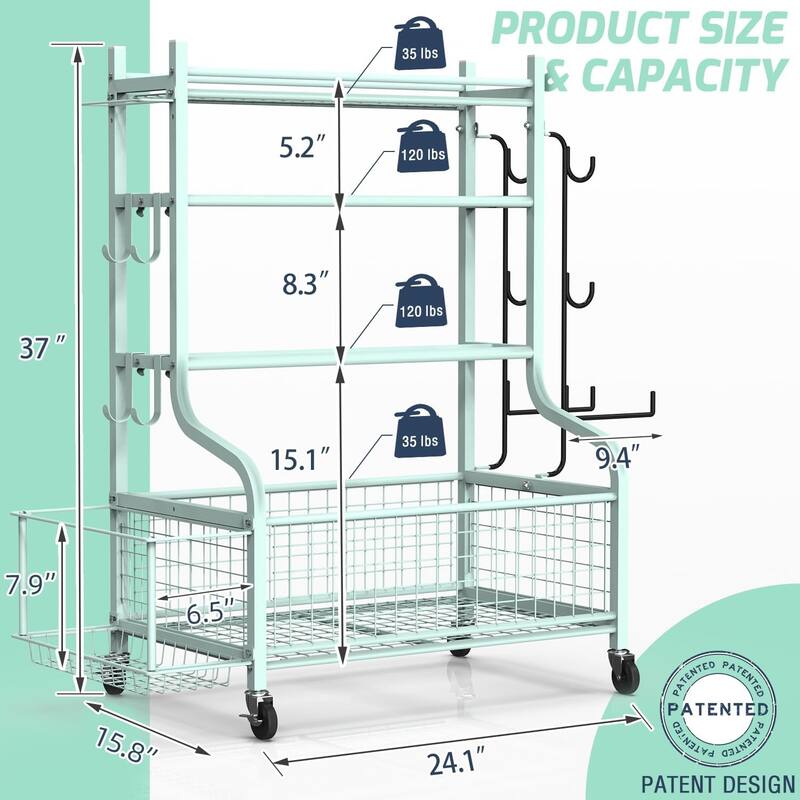 Dumbbell Rack with Wheels for Home Gym