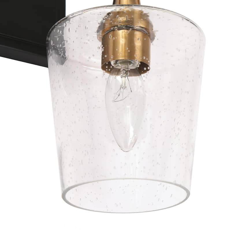 2/3-Light Modern Black Gold Bathroom Vanity Light Wine Glass Wall Sconces Lighting