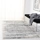 SAFAVIEH Fontana Shag Ambrosia Modern Abstract 2-inch Thick Rug - 4' x 6' - Ivory/Teal