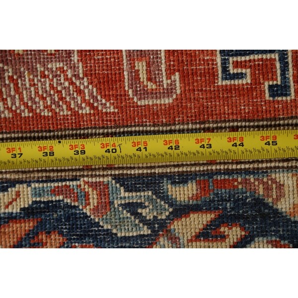 Tribal Geometric Heriz Serapi Oriental Runner Rug Wool Handmade Carpet - 2'7" x 9'9"