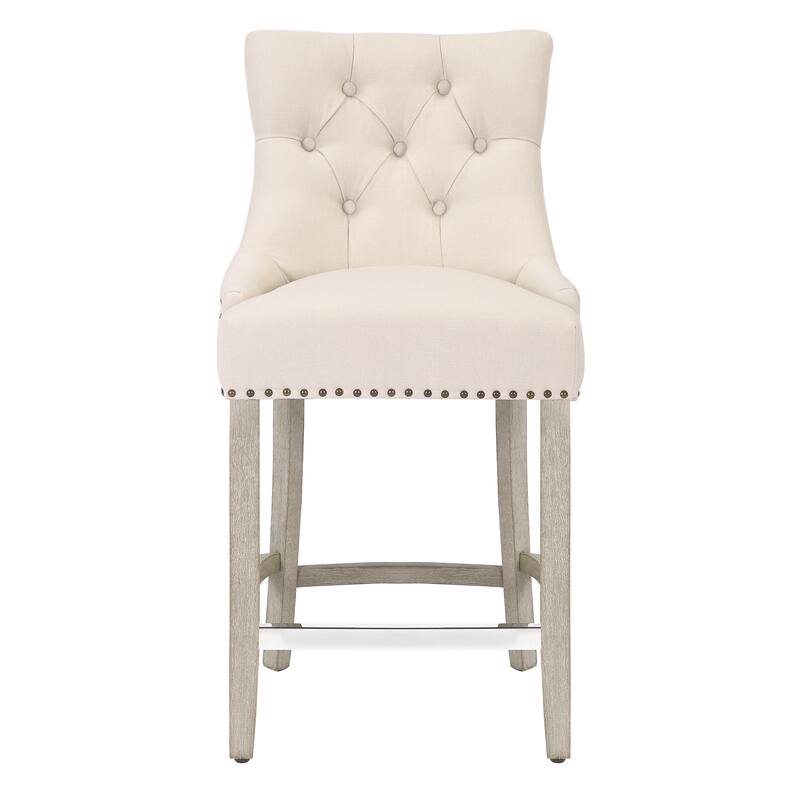 Carter 24" Upholstered Button Tufted Counter Bar Stool