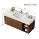 preview thumbnail 52 of 73, 48" Modern Floating Single Bathroom Vanities with Sink, Brown or Natural wood, 2 Drawers
