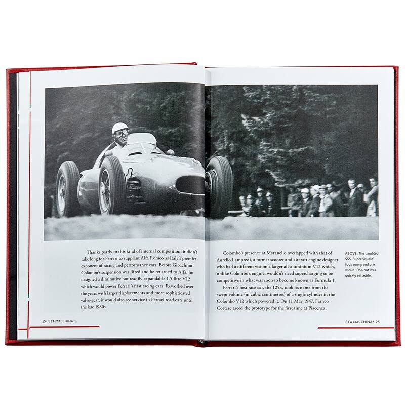 Graphic Image The Story of Ferrari Coffee Table Book, Leather, Red