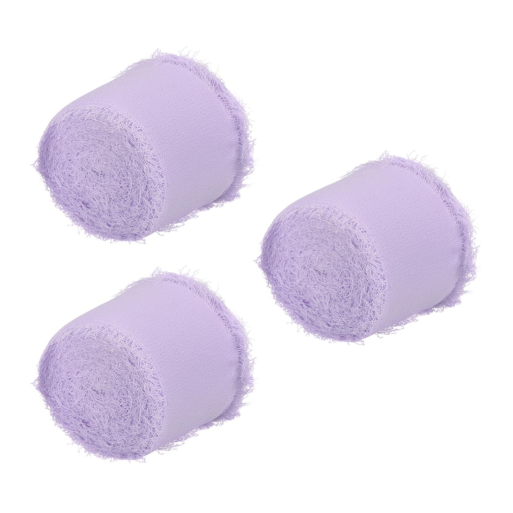 Fringe Chiffon Silk Ribbon 1.5" 3 Roll Handmade Frayed Ribbon