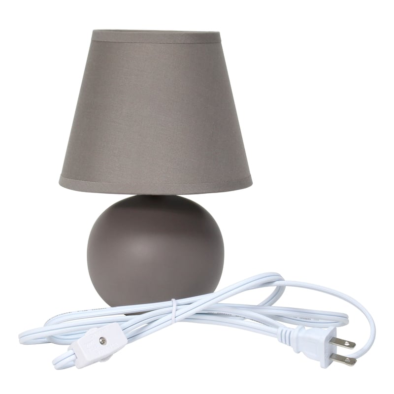 8.66" Petite Orb Lamp Two Pack Set w Matching Fabric Shade