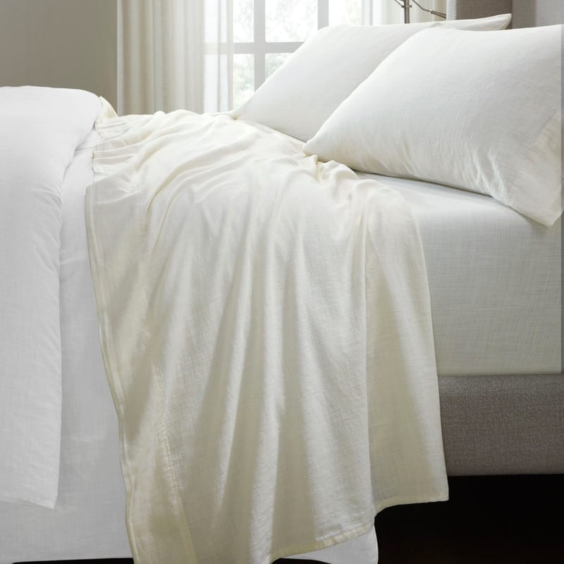 Superior Chloe 100% Cotton Percale Linen Texture Sheet Set