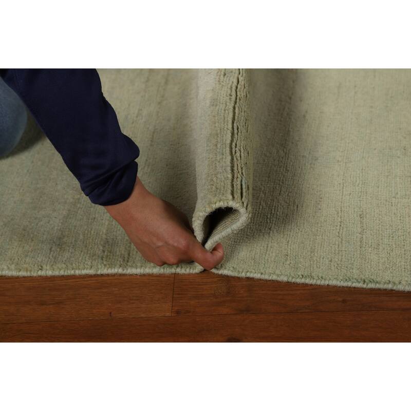 Hand Knotted Oriental 100% Wool Carpet Modern Modern Green Gabbeh Area Rug - 4' 9'' X 3' 2''