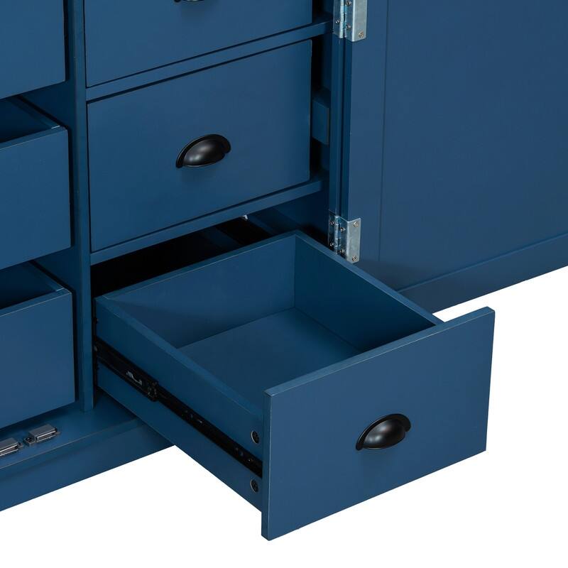 Freestanding 72"Tall Kitchen Pantry with Drawers, Door Shelves, Adjustable Shelves and Pull-out Trays